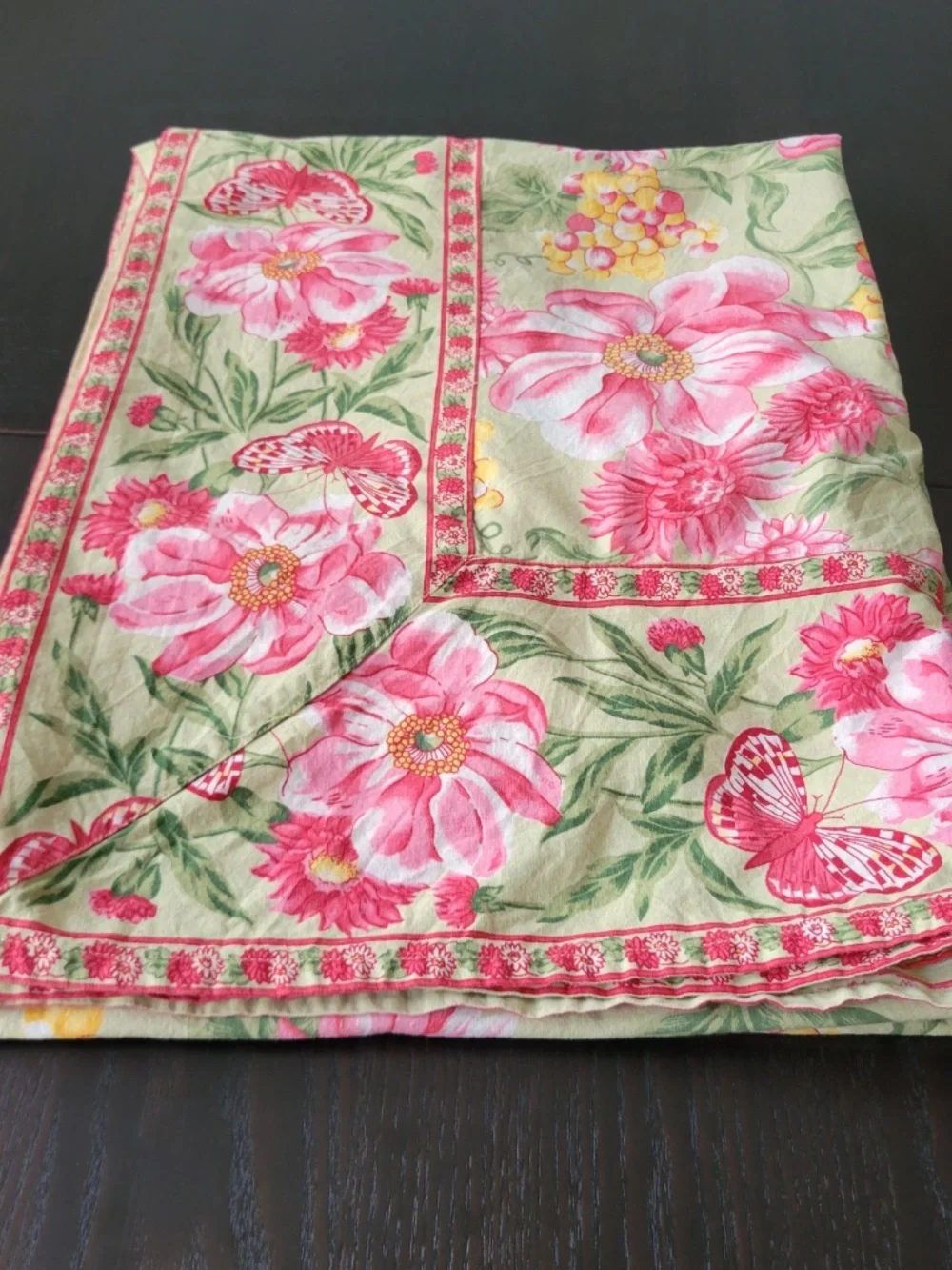 April Cornell Floral Tablecloth 100% Cotton 100